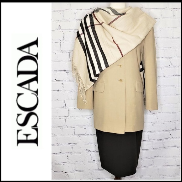 Escada Jackets & Blazers - VINTAGE ESCADA Long Line Wool Blazer Jacket 38/8